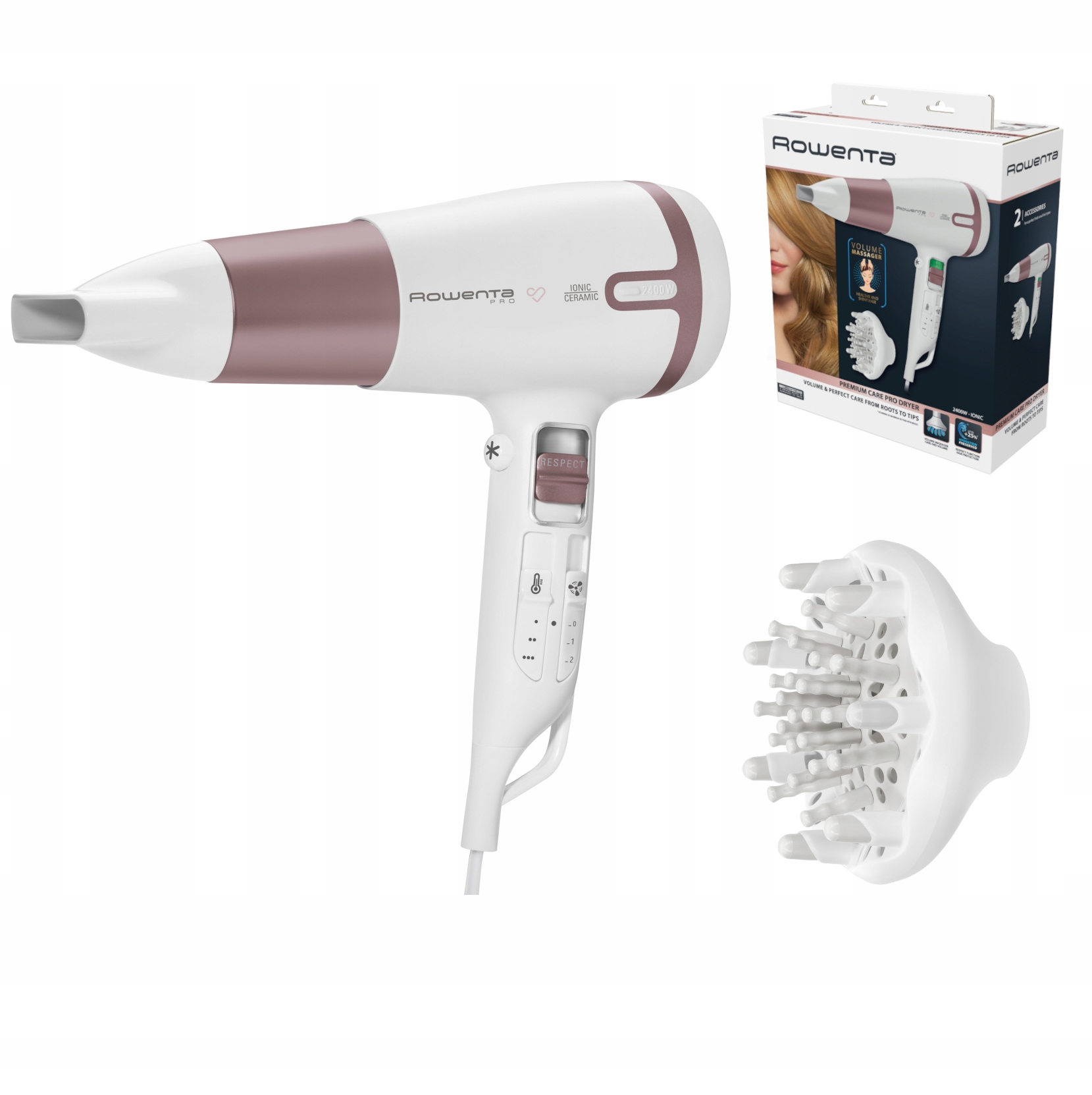Suszarka do włosów Rowenta Premium Care Pro CV7461 2400W mocna z jonizacją