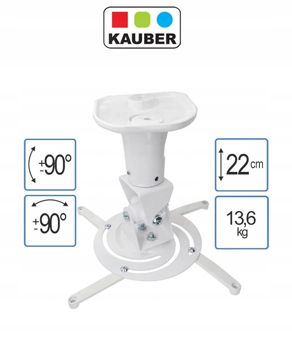 UCHWYT DO PROJEKTORA REGULOWANY KAUBER PRO1 BIAŁY Model Pro1
