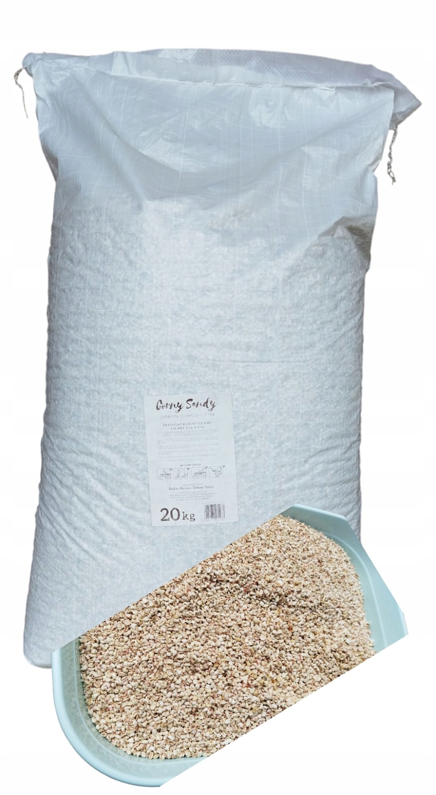 Żwirek Kukurydziany Corny Sandy 20kg granulat 60l.