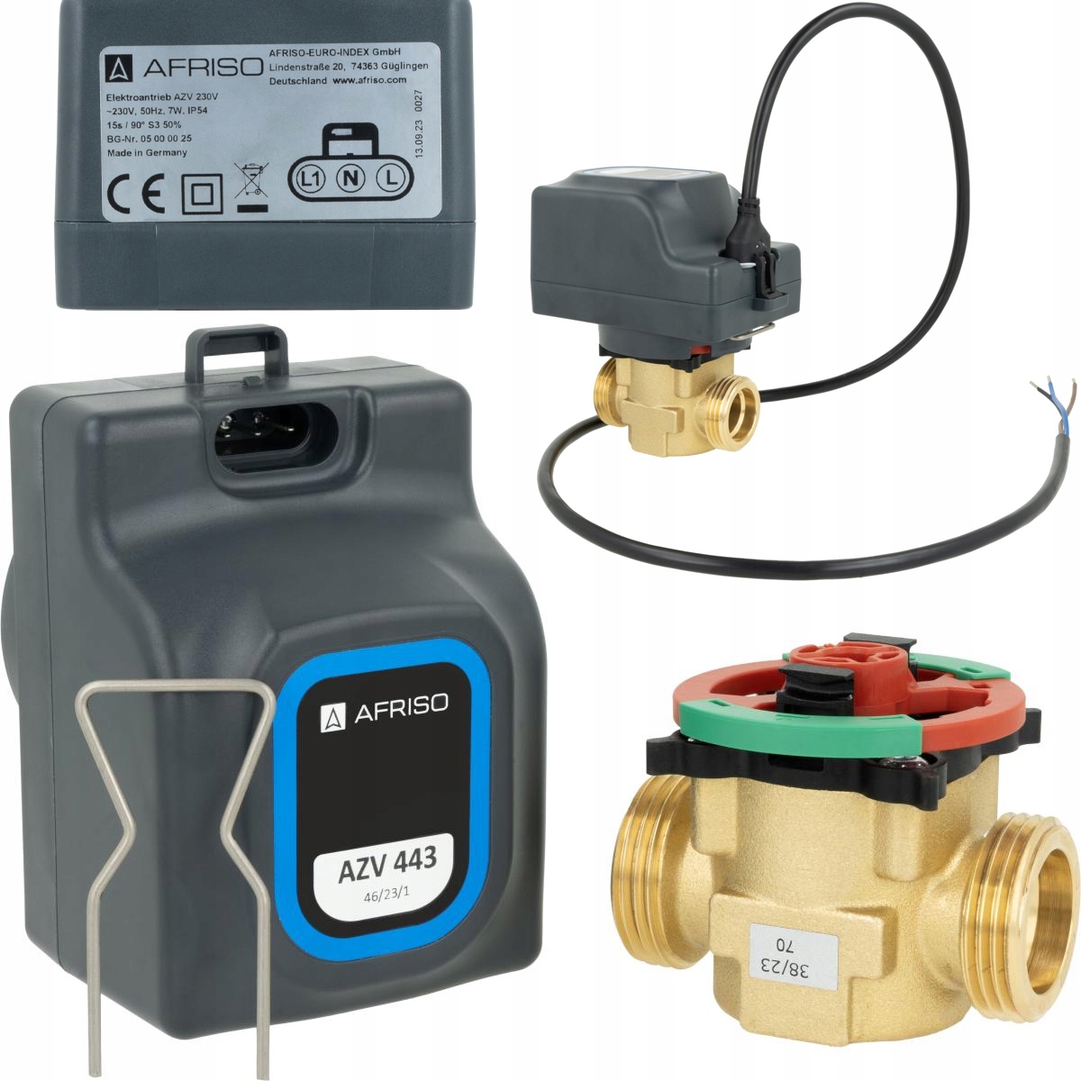 2-CESTNÝ Zónový Ventil 1 Cal Azv 443 Afriso DN20 Kabel Kvs 10 m3/h Nc