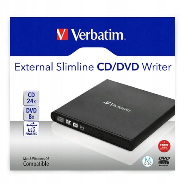 Nagrywarka zewnętrzna Verbatim Slimline CD/DVD Usb 2.0