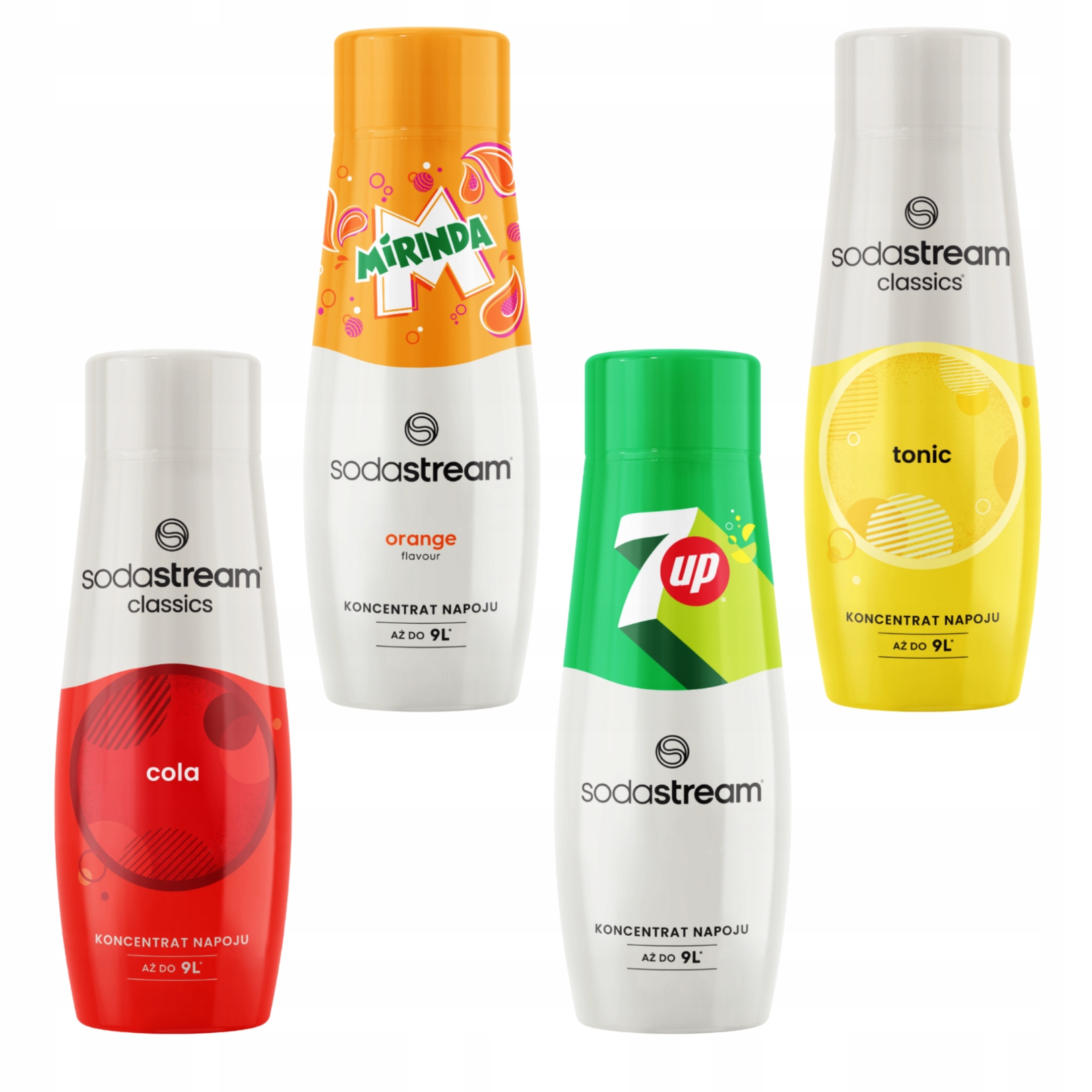 SodaStream Sirupy 4x440 ml: Cola, Mirinda, 7Up, Tonic pro perlivou vodu