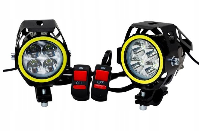 Halogeny z ringami Dual LED CREE U7D + włącznik Numer katalogowy części HALOGENY RING DUAL
