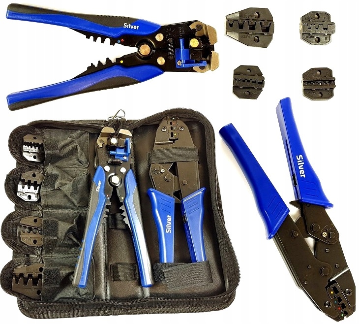 ОБЖИМНОЙ ИНСТРУМЕНТ ДЛЯ ЗАЧИСТКИ ПРОВОДОВ + 5 ШТАМПОВ