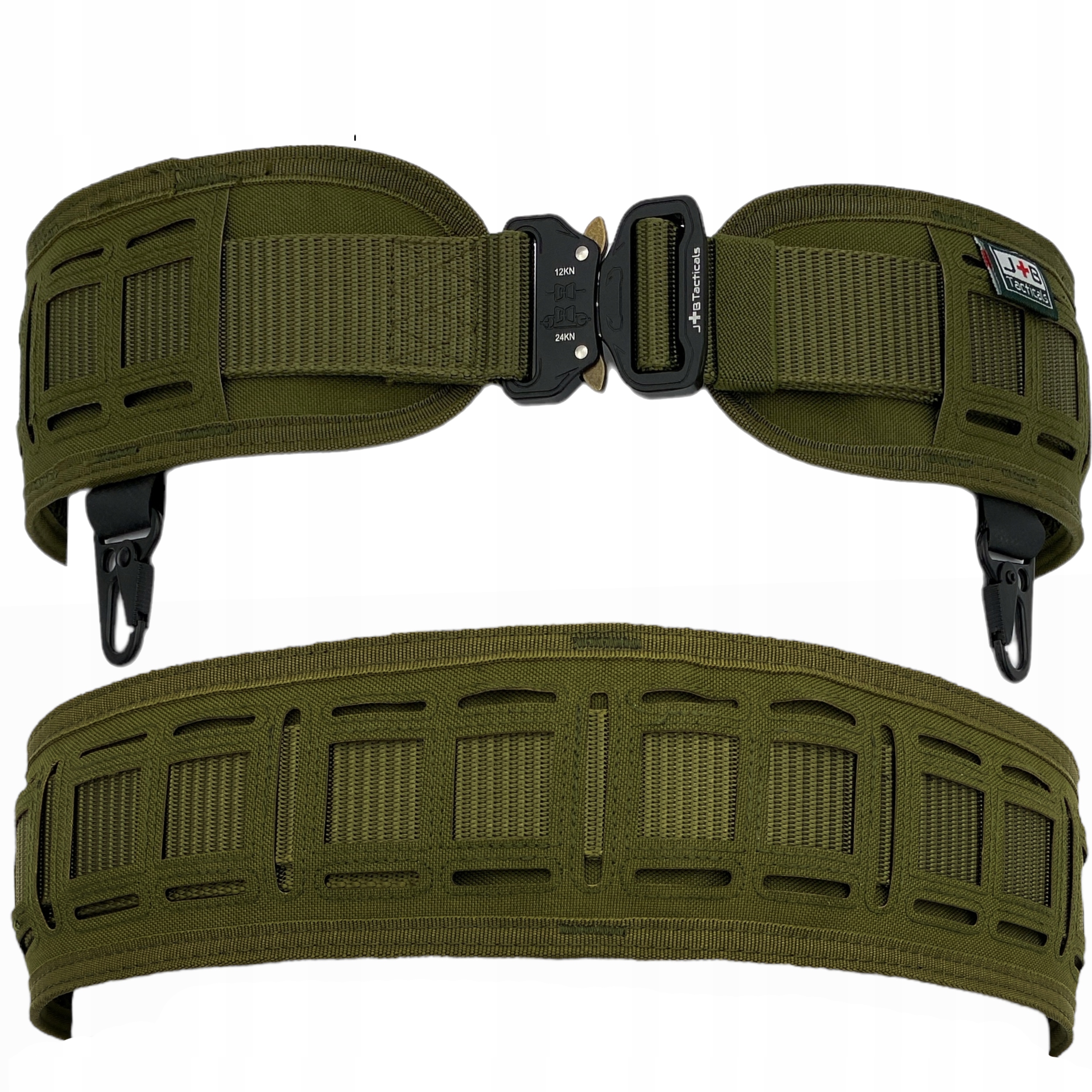 Pasek Pas Taktyczny Strzelecki Wojskowy Bojowy Molle Laser Cut Zielony