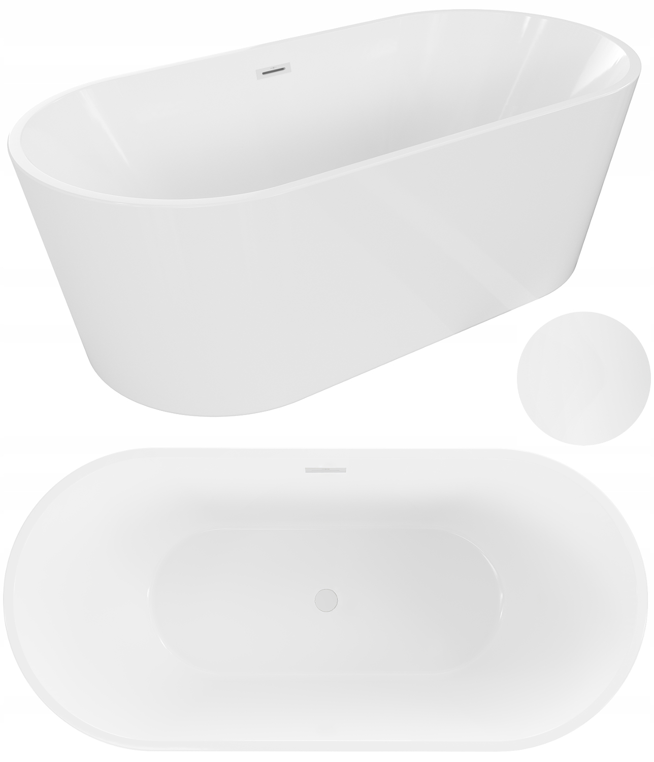 Mexen Luna Wanna Wolnostojąca Biała 180x80 Biały
