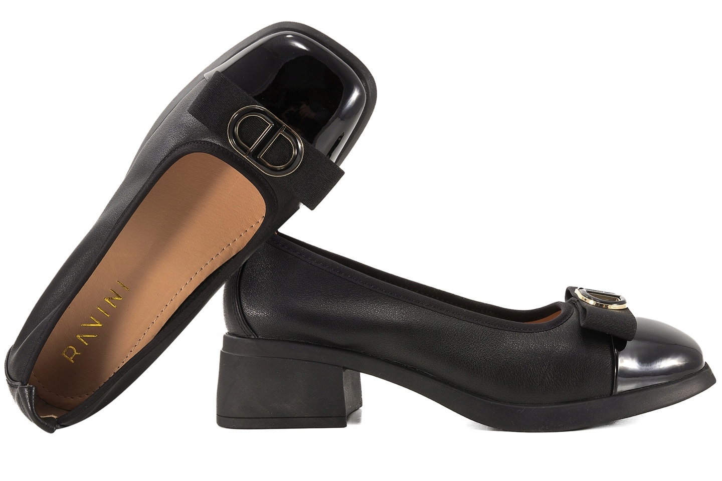 Ravini 7539-1A Dámské Polobotky Na Podpatku Kožené 37 Černá