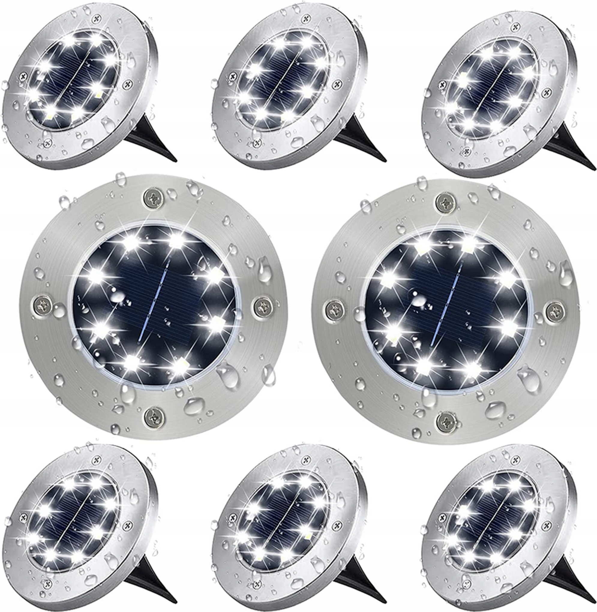 

Lampki Lampy Solarne Wbijane Do Ogrodu Disk 6 Szt