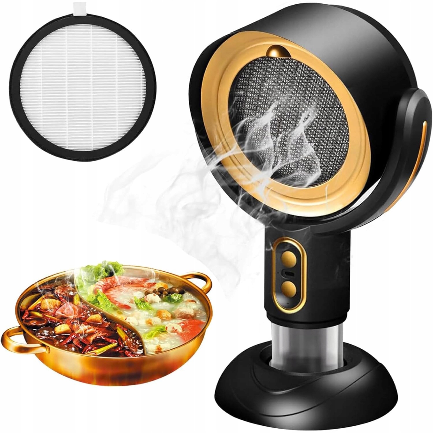 Przenośny Okap Kuchenny, Okap Biurkowy Z 2-biegowym Wentylatorem Wyciągowym