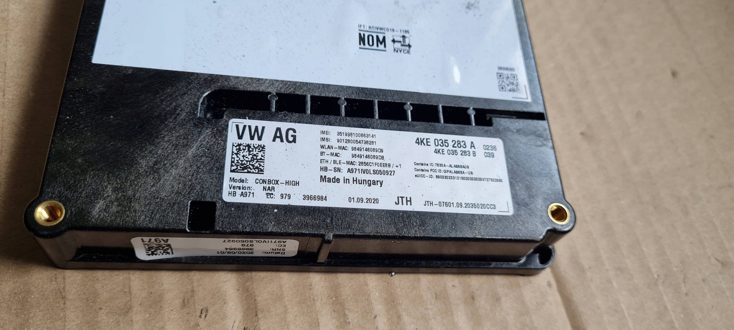 SQ8 4M RSQ8 Q8 module control unit WEZWANIA POMOCY SOS CON-BOX 4KE035283A Q7