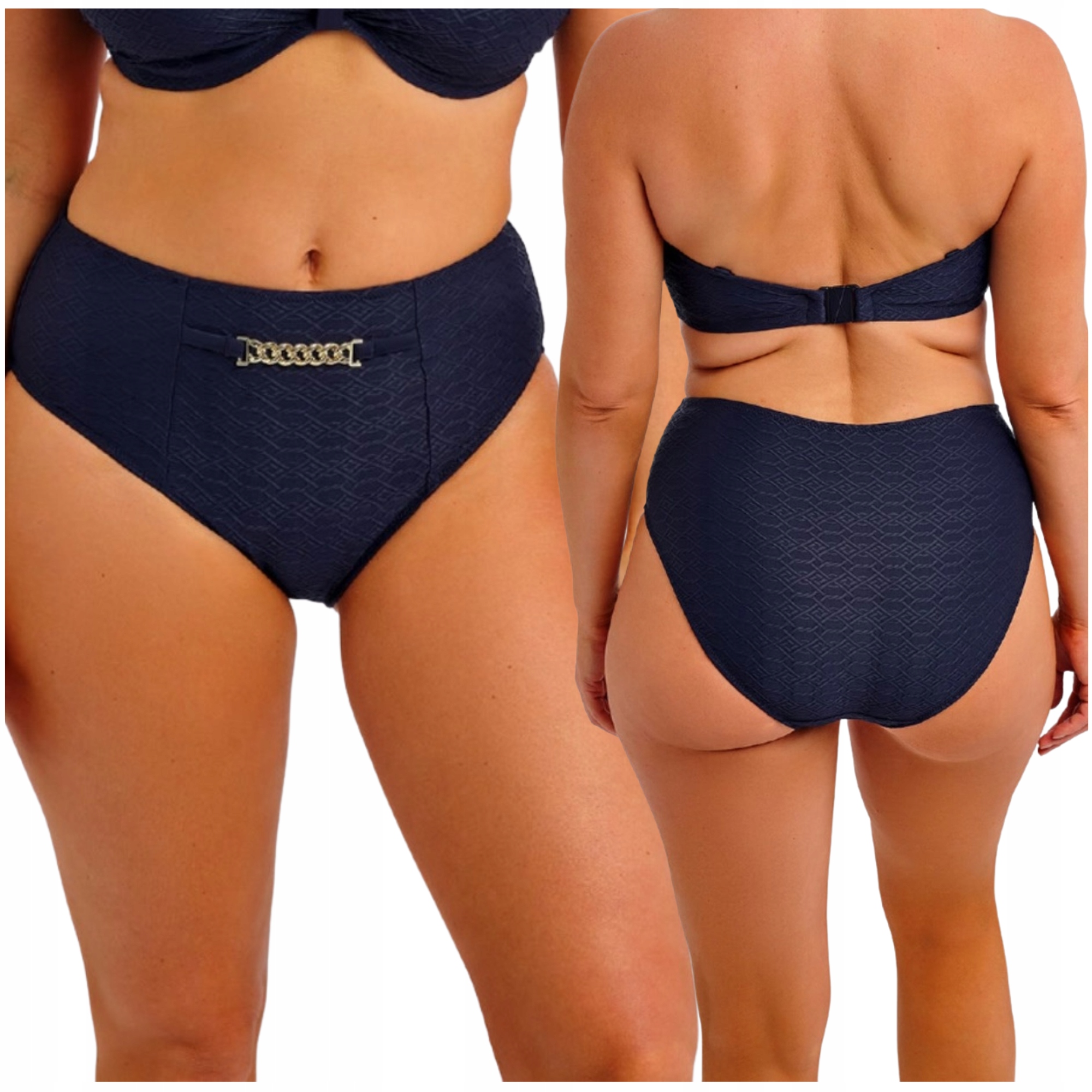 Plavkové kalhotky s vysokým pasem Fantasie Azores High Waist, granátové, velikost XL