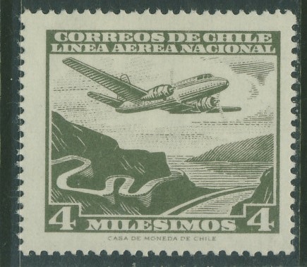 Chile 4 milesimos - Linea Aerea Nacional