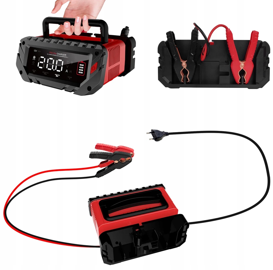 Nabíječka Pro Nabíječ Baterií Polská 6V 12V 24V 30A LCD Auto P30