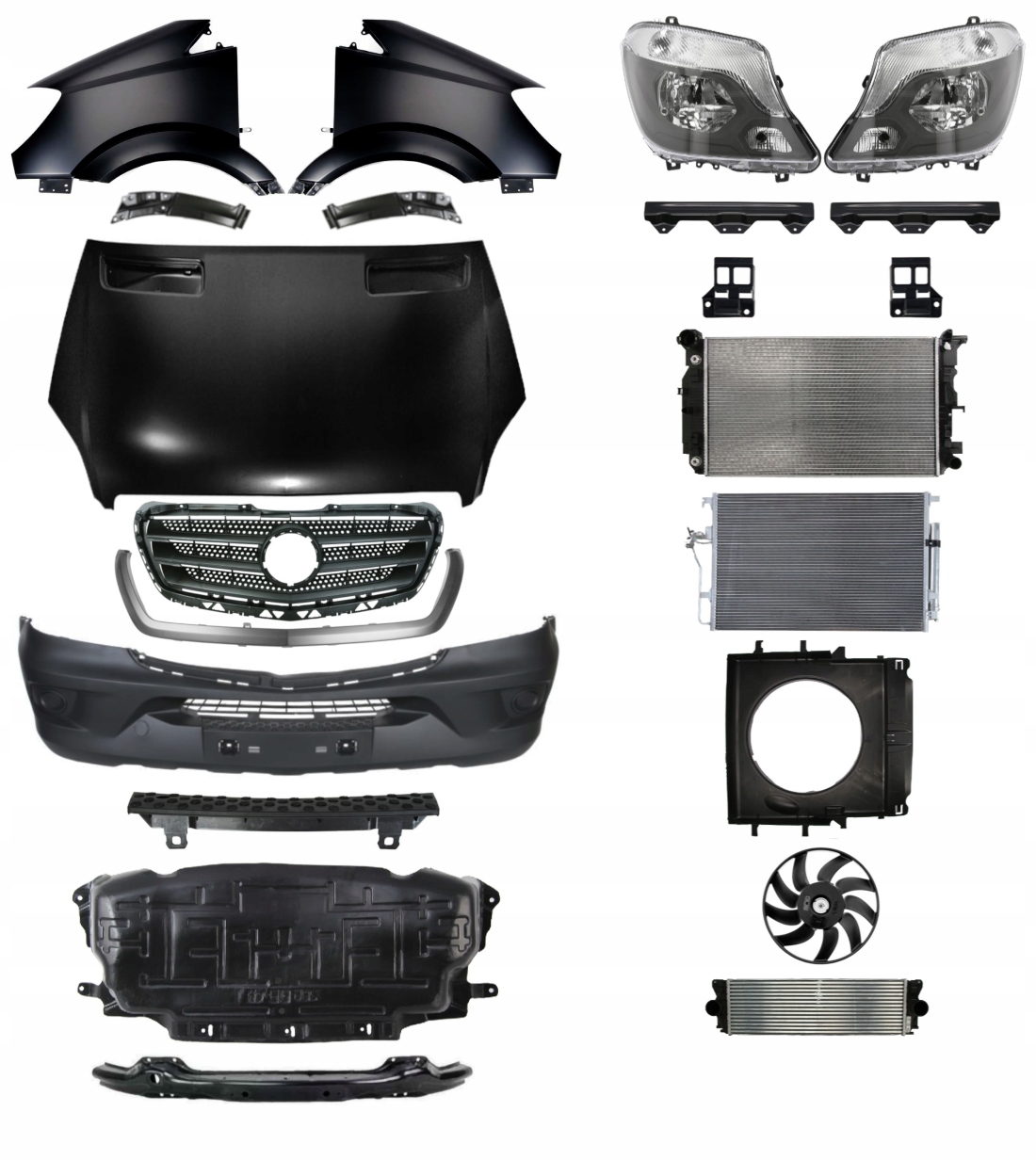 Mercedes Benz Sprinter 13-18 Zderzak Pas Maska