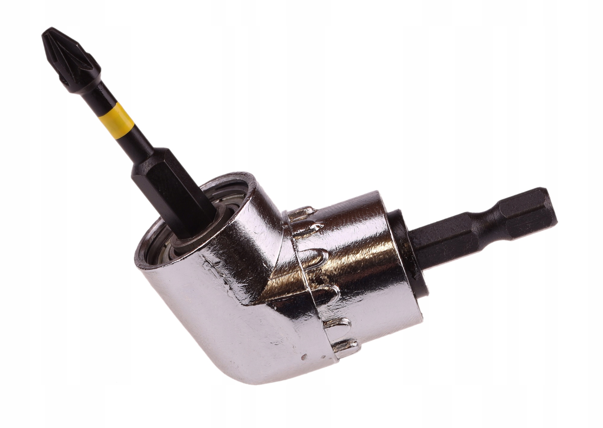 ADAPTER KĄTOWY PRZYSTAWKA UCHWYT NA WKRĘTARKĘ WIERTARKĘ BIT 105 STOPNI 1/4" Typ grotu HEX