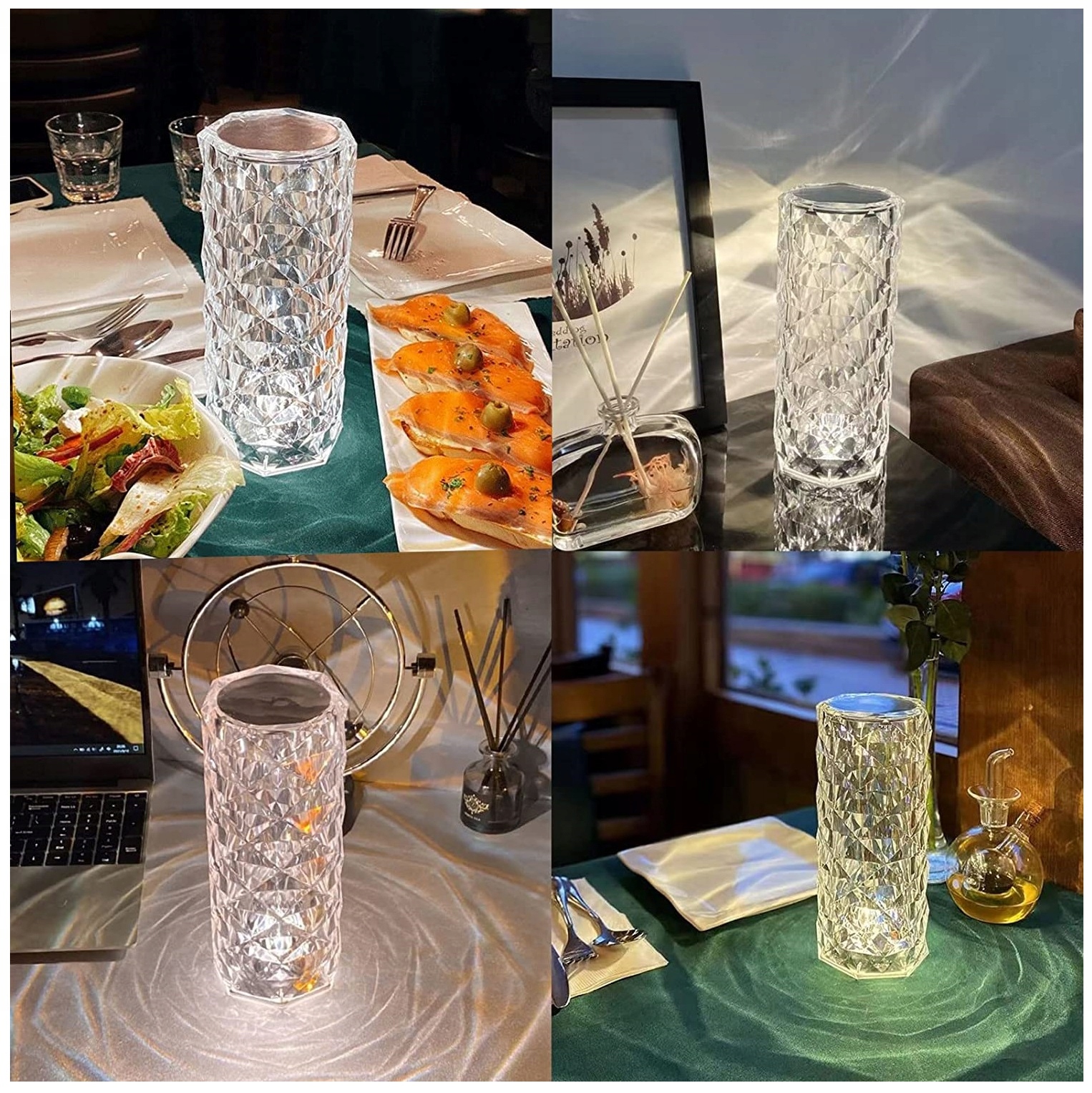 LAMPKA NOCNA LED STOJĄCA DOTYKOWA NOWOCZESNA GLAMOUR KRYSZTAŁOWA PILOT USB Rodzaj gwintu zintegrowane źródło LED