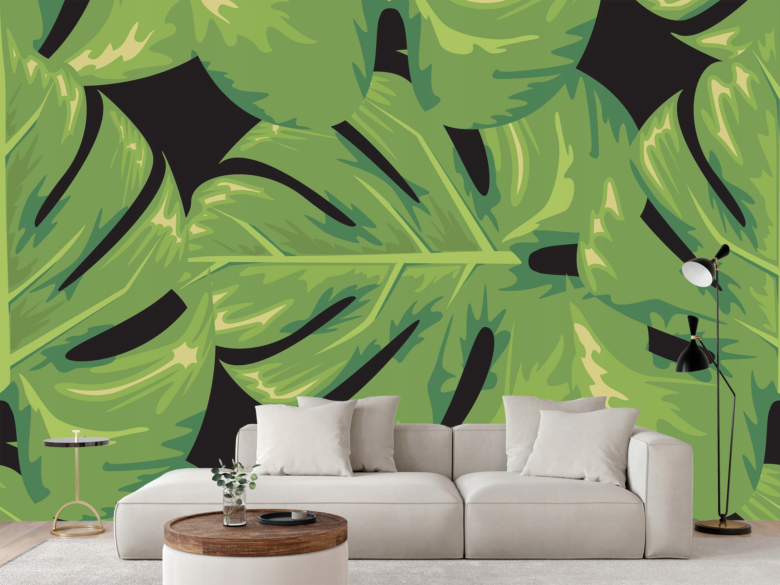 Fototapeta Exotické Listy Rostliny Monstera Akvarel -- 180 x 120 cm