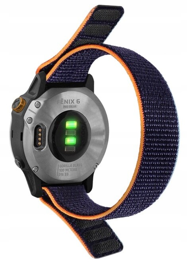 

Pasek 22mm Garmin Fenix 5 6 7 Nylonowy Granatowy