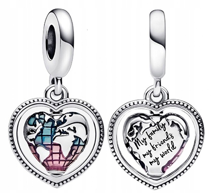 Charms Ag 925 Rhodiované srdce a globus IM01160423CH