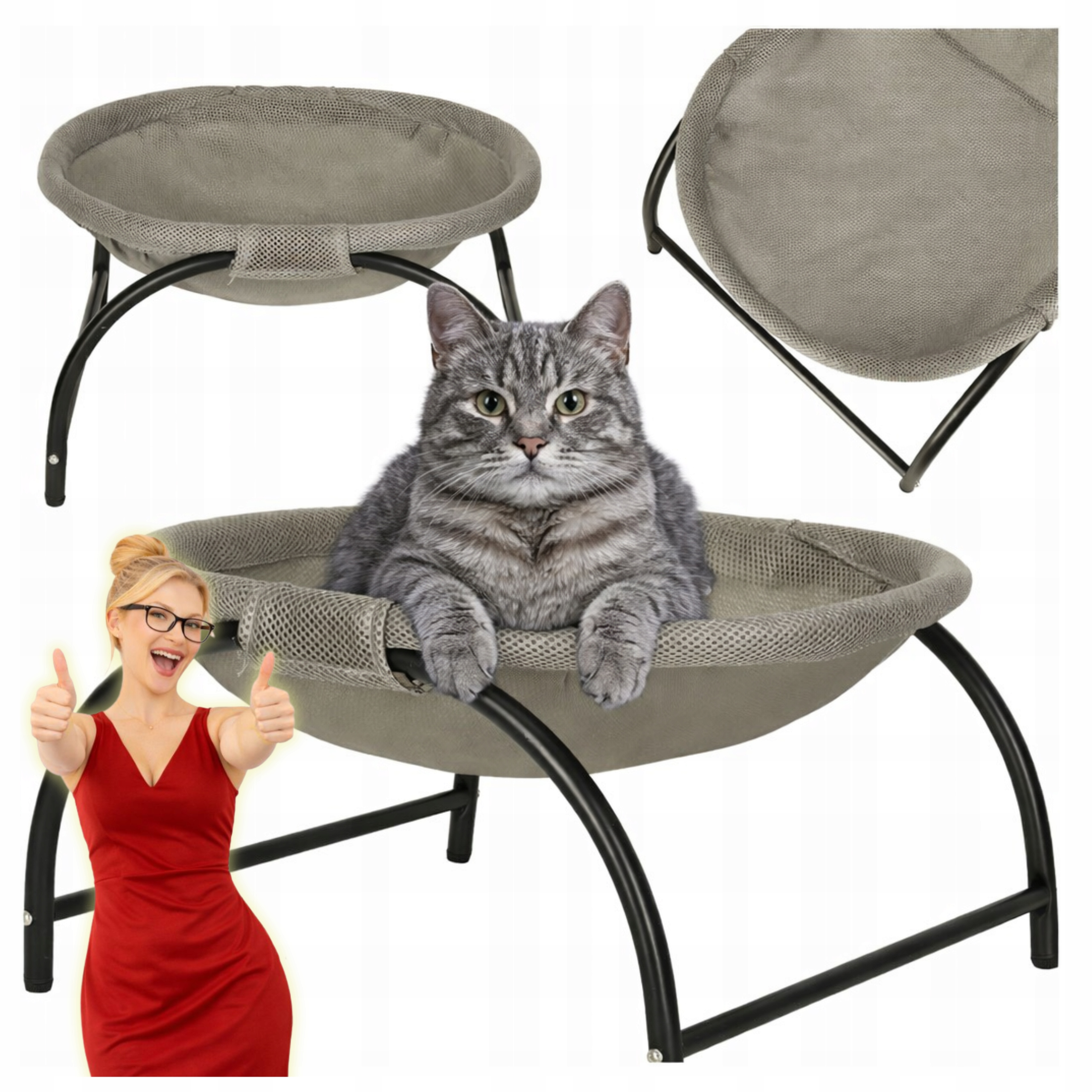 Levně Pelíšek Pro Kočky Houpací síť Potah Na nožičkách 45X42X23 Cm