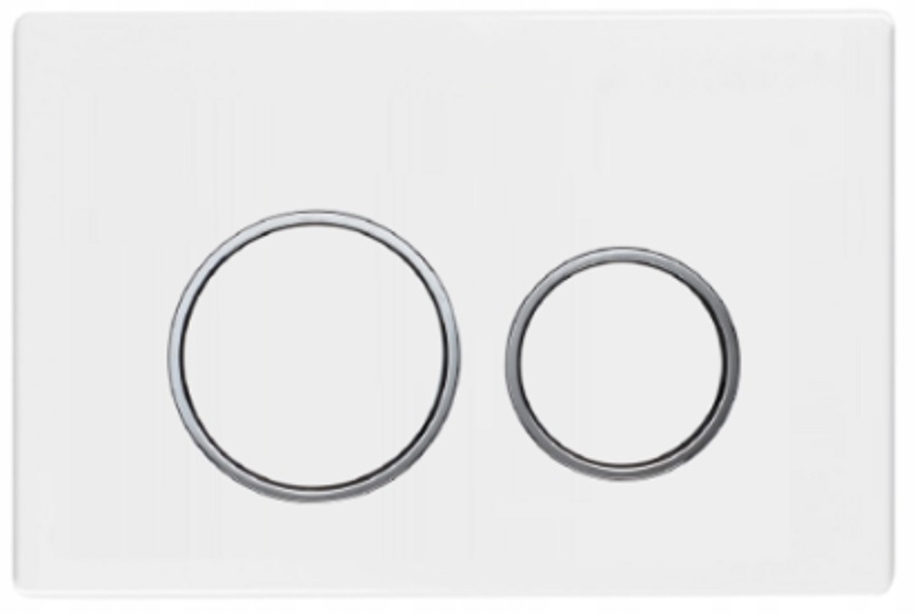 Splachovacie tlačidlo Bella biele chróm pre Wc rošt Geberit Omega