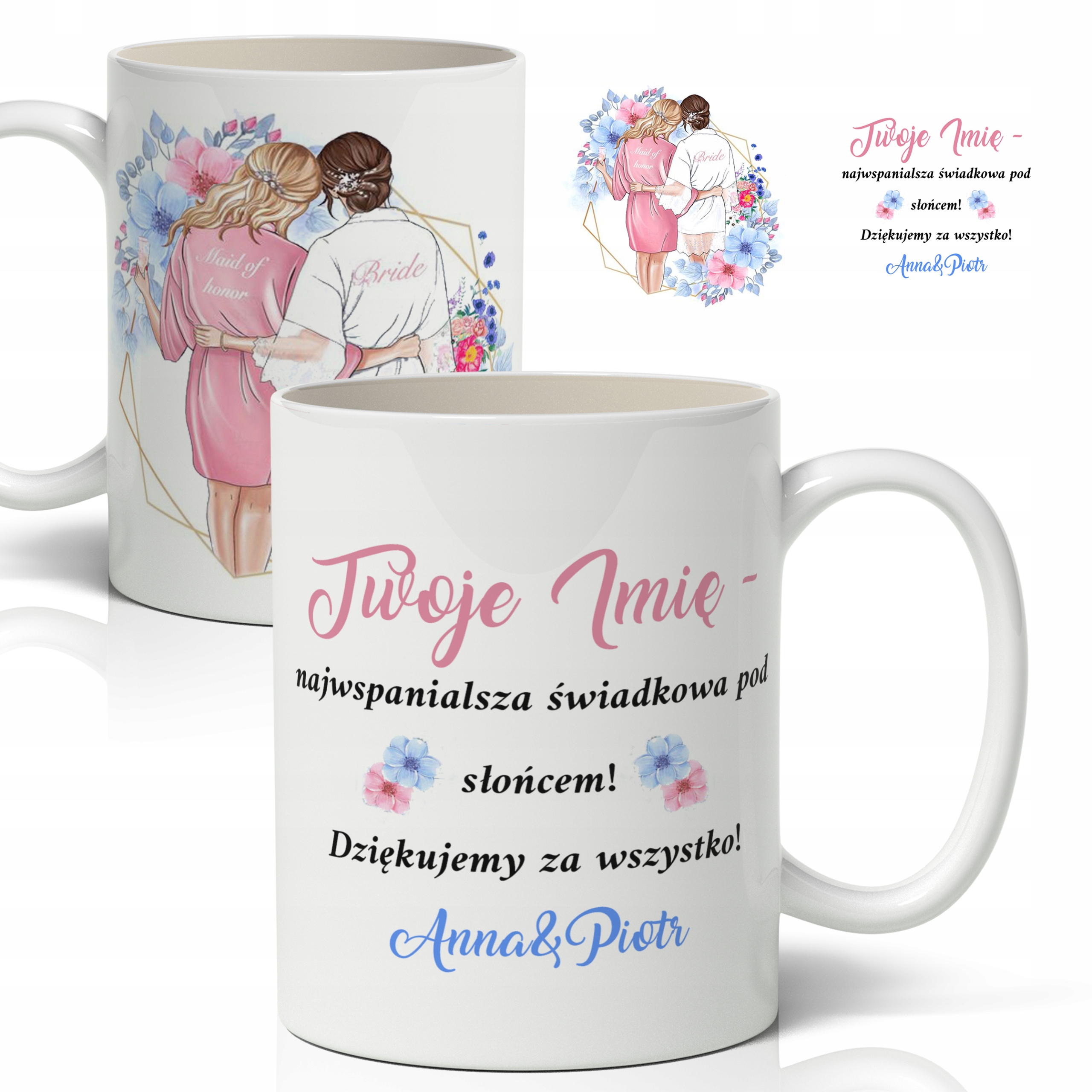 

Kubek Na Ślub Podziękowanie Dla Świadkowej Imię