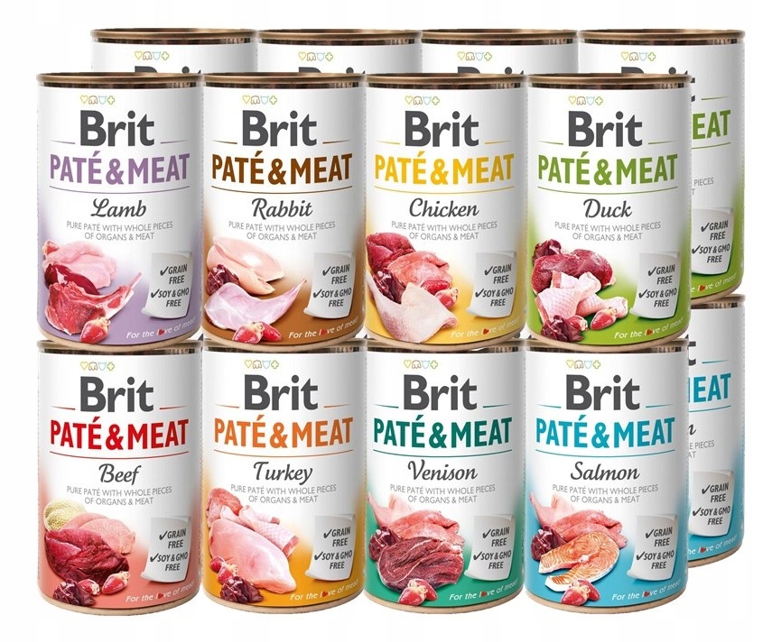 Levně Brit Pate&Meat Mix Chutí krmivo pro psa mokrá konzerva 16x400g Bezobilná