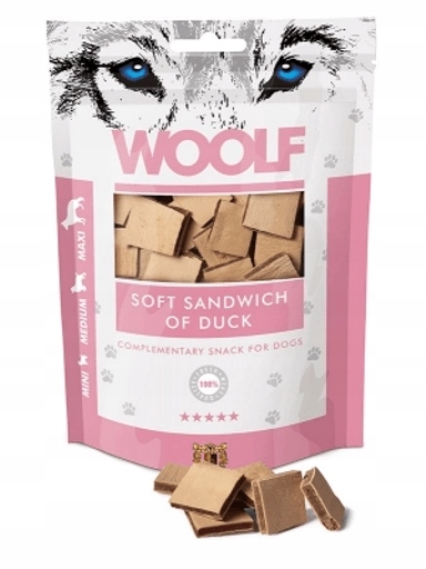 5 x Woolf Soft Sandwich Duck Měkké Kachní Sendviče Pamlsek 100G