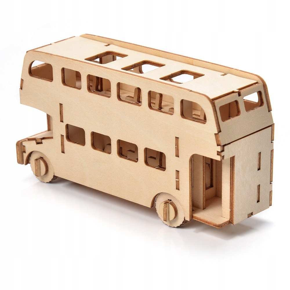 AUTOBUS PUZZLE 3D DREWNIANE MODEL DO SKŁADANIA Stan opakowania oryginalne