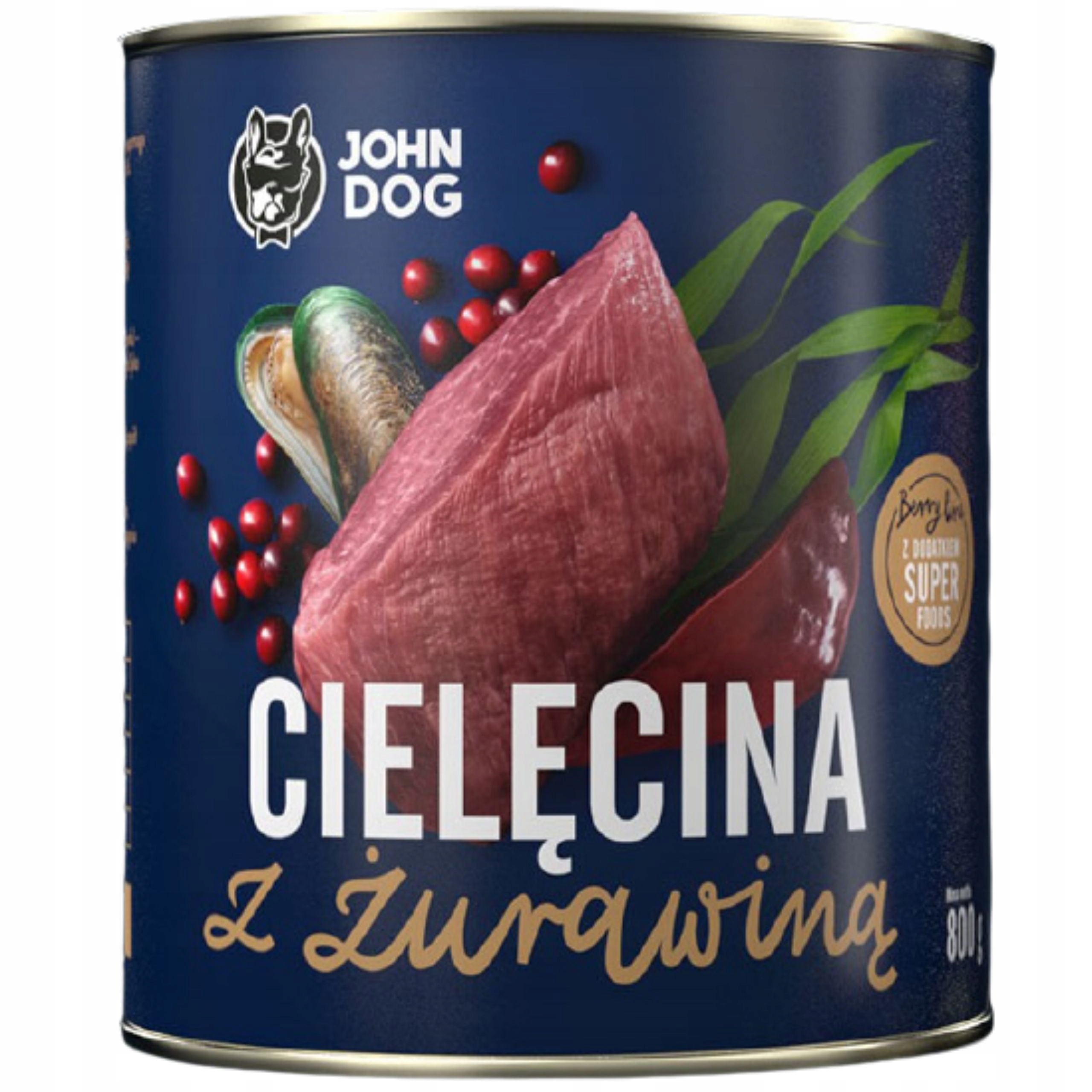 John Dog Berry Adult telecí s brusinkami 800 g