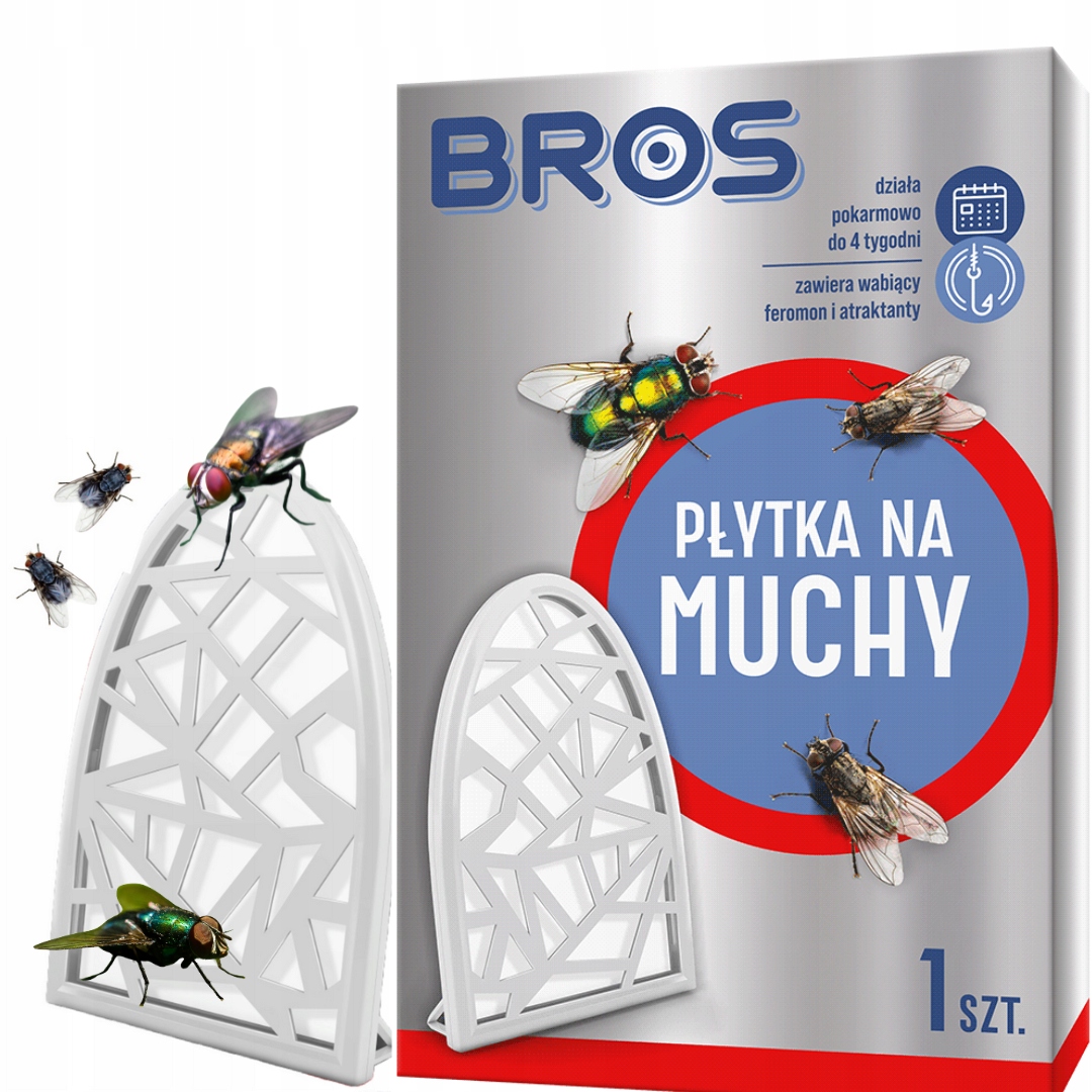 Płytka Na Muchy z TRUTKĄ Wabiącą Zawiera Eromon i Atraktanty Działa Do 4TYG