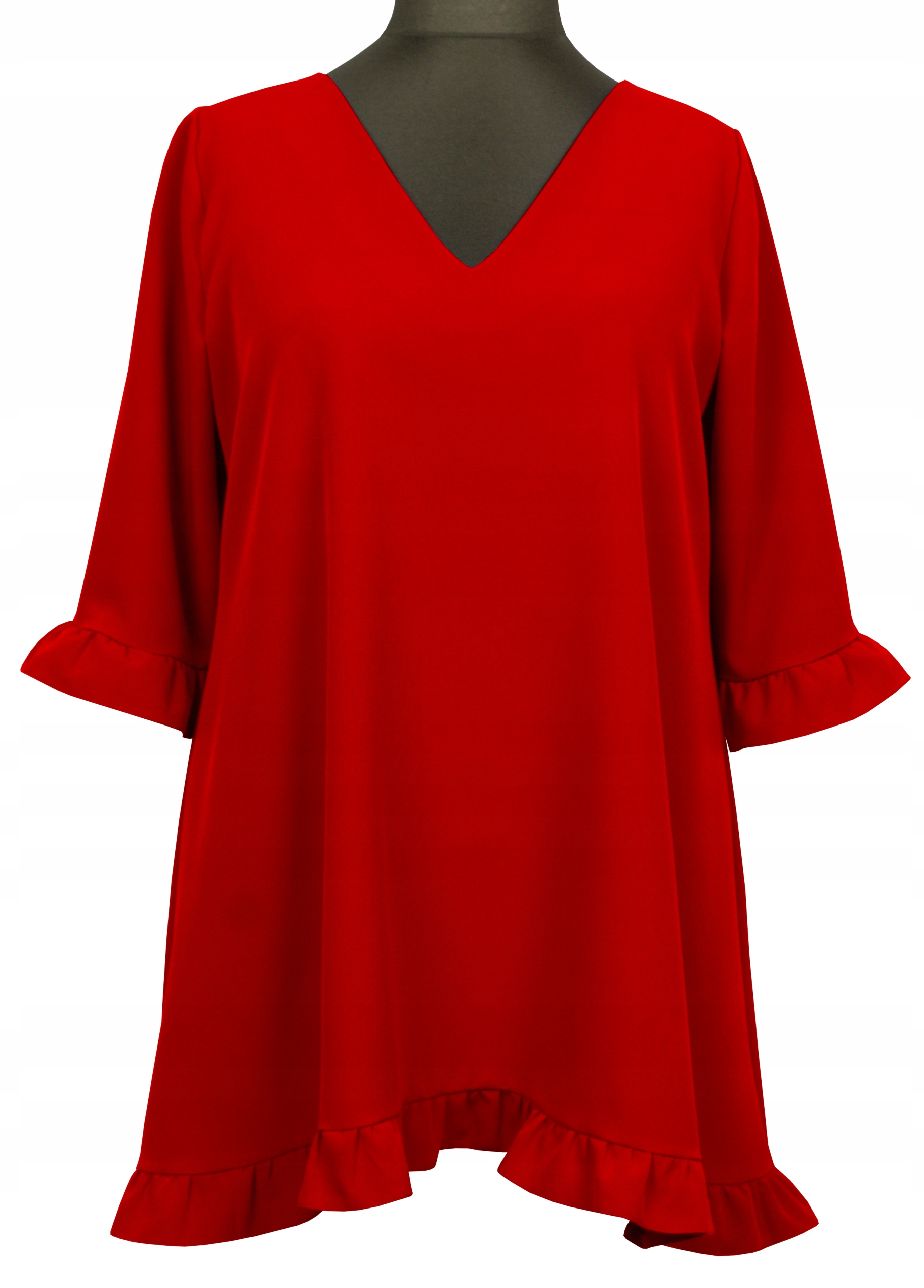 

Bluzka damska tunika luźna czerwona plus size 52