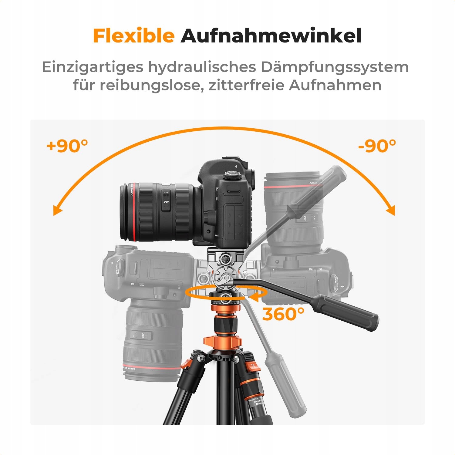 K&F CONCEPT Statyw Kamerowy 200cm Z Głowicą Fluidową I Monopodem — miniatura 6