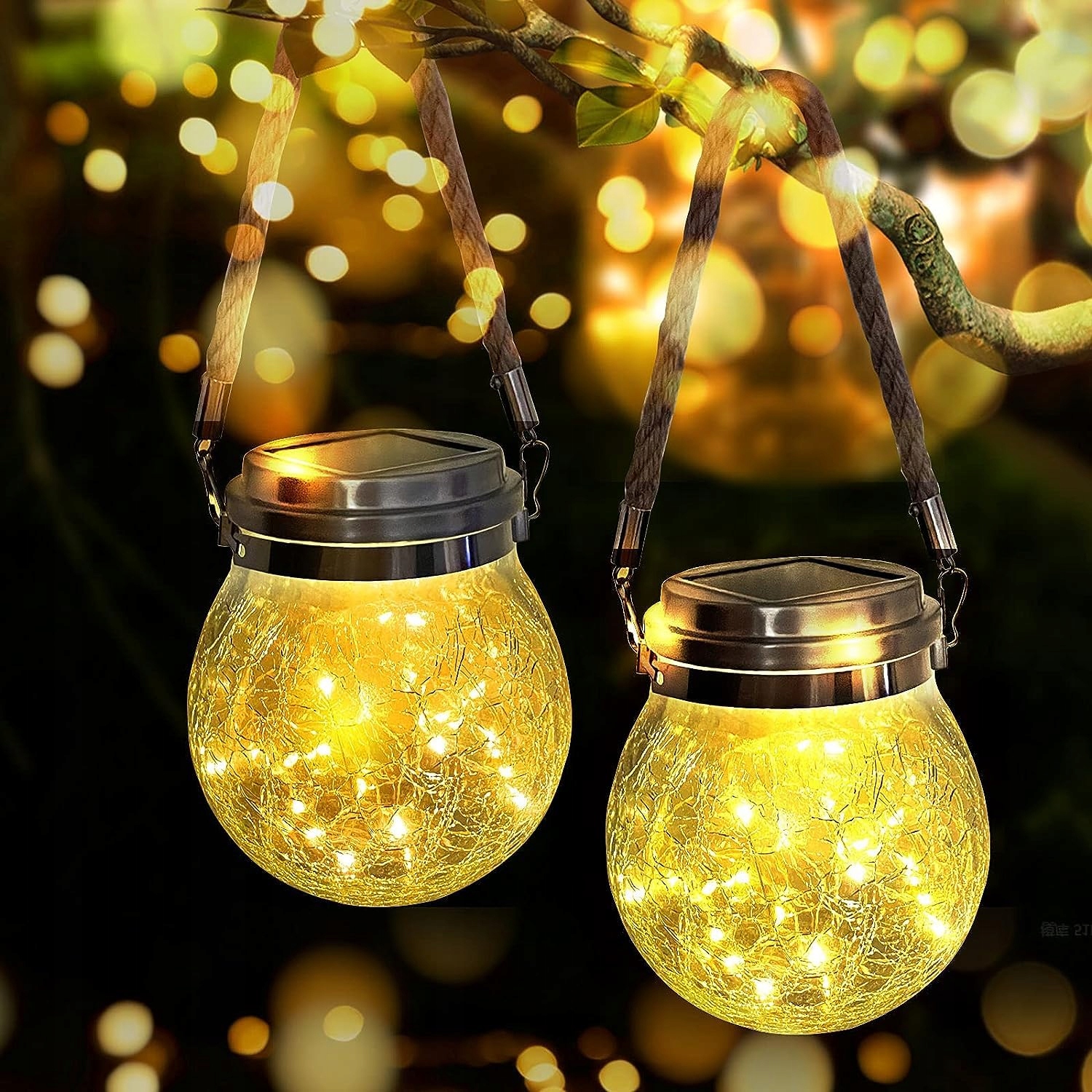 LED SOLARGLAS Lampa Solarna LED Zestaw 2 Sztuki Oświetlenie Ogrodowe — miniatura 6
