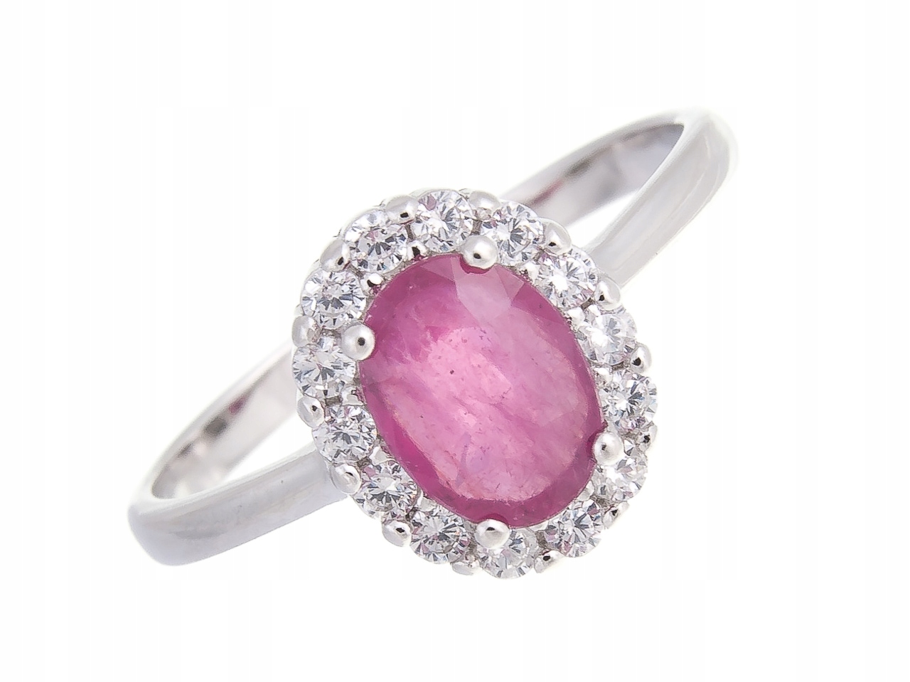 Rhodiem Pokované Prstýnek Vel .20 S Přírodním Rubín