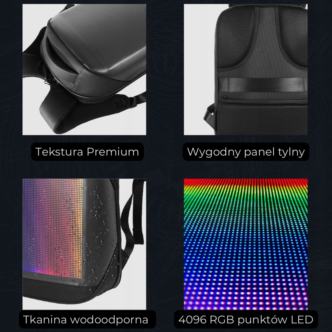 Plecak LED + POWERBANK OG smart OCZY Aplikacja bluetooth szkolny Producent inny