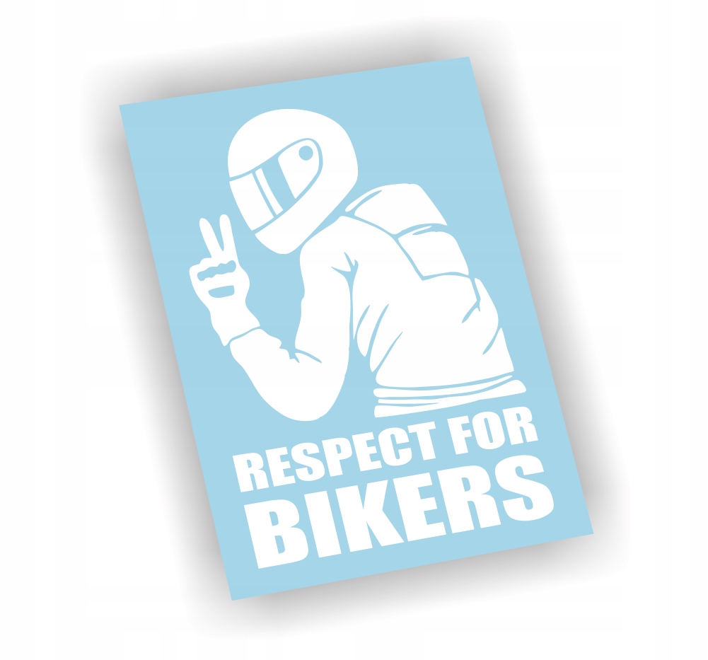 Naklejka Respect For Bikers kolor Biały motocykl naklejki na samochód auto!