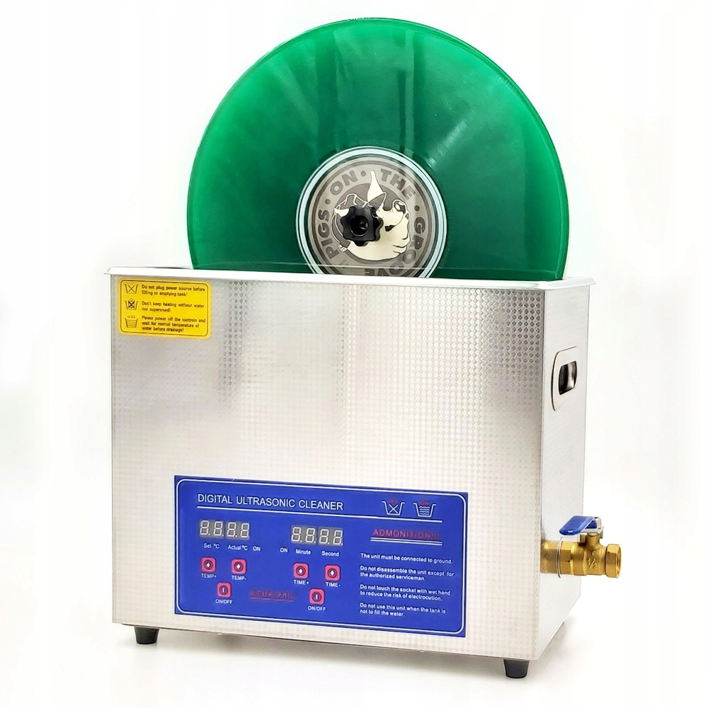 Ultrazvuková umývačka pre vinylové platne s nadstavcom na 2 vinylových platniach