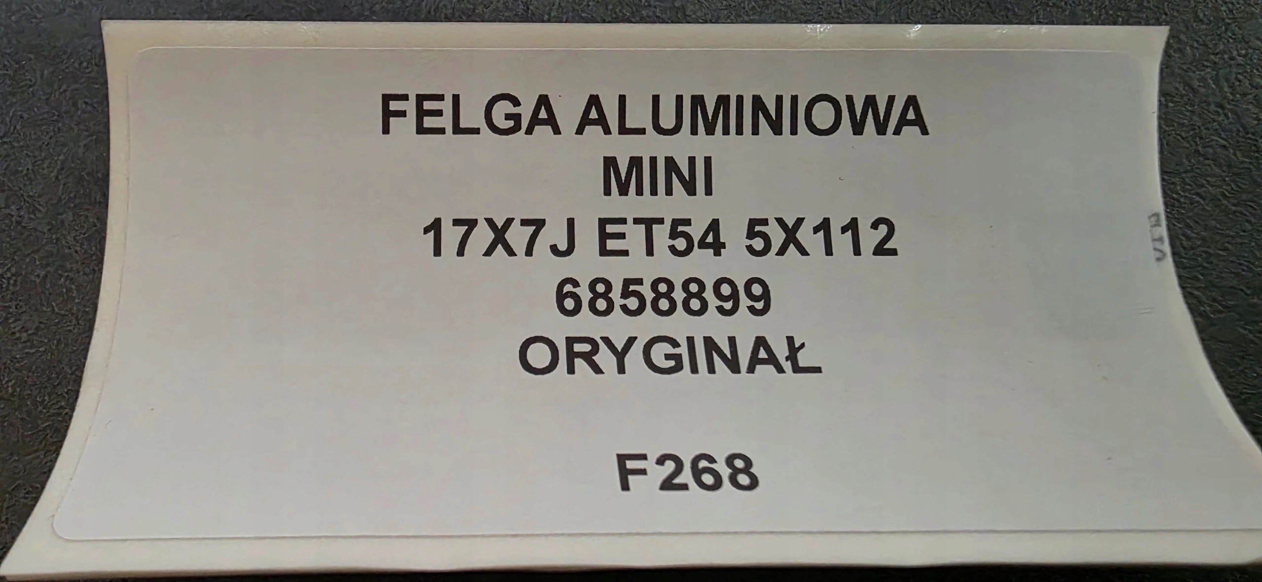 disk hliníkový MINI 17X7J ET54 5X112 originál 6858899
