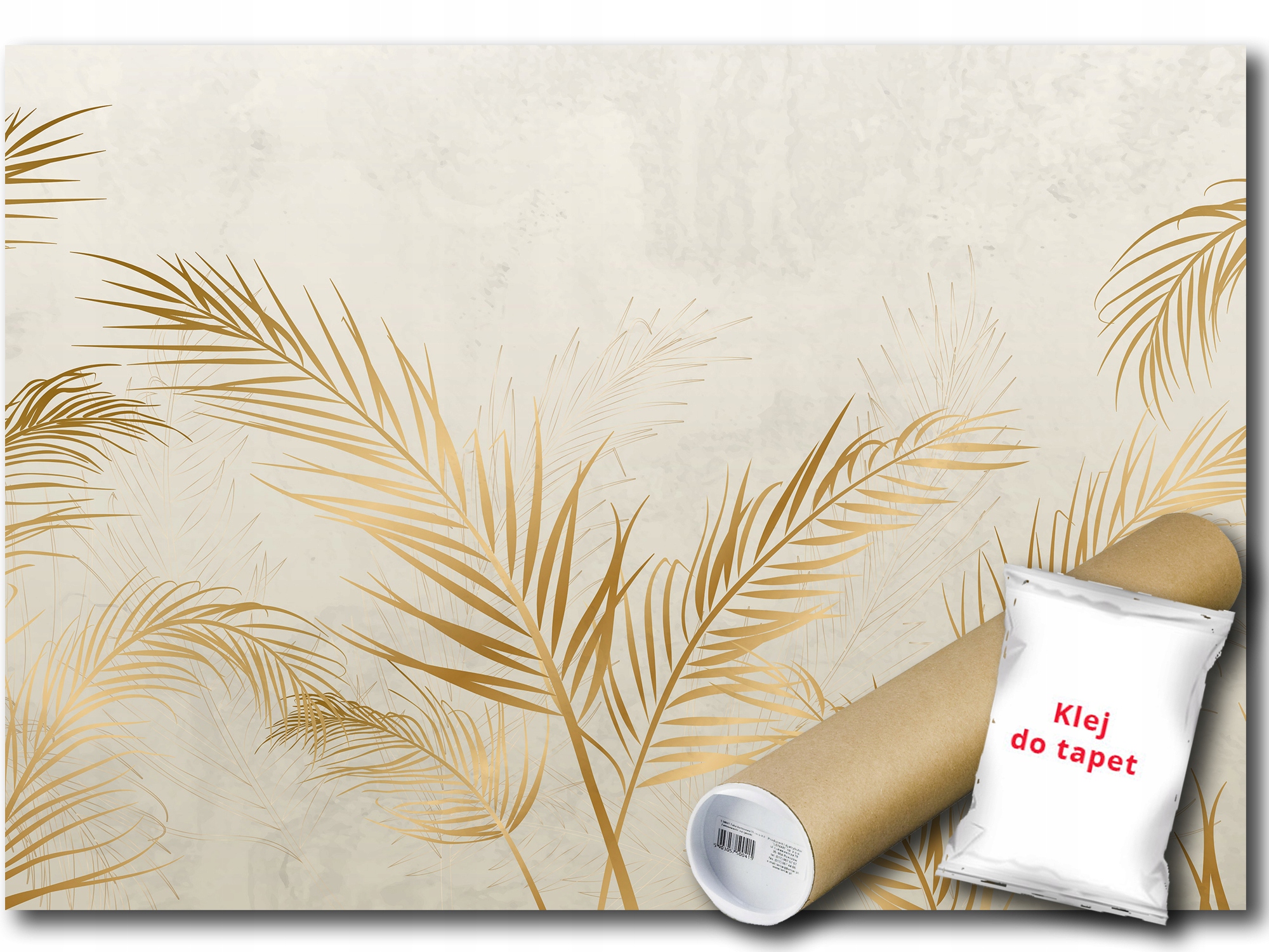 Vinylová Fototapeta Grafika Dekorace Listy Vegetace Zlato 254x184