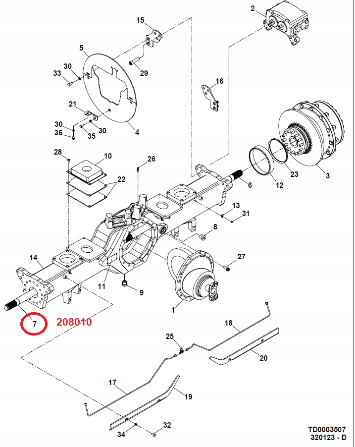 ПІВВІСЬ МІСТ ПЕРЕДНІЙ ЗАДНІЙ 208010 BELL B30D