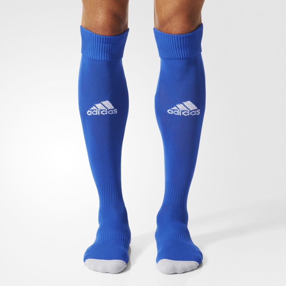 Niebieskie skarpety getry piłkarskie adidas Milano AJ5907 rozmiar 43 44 45