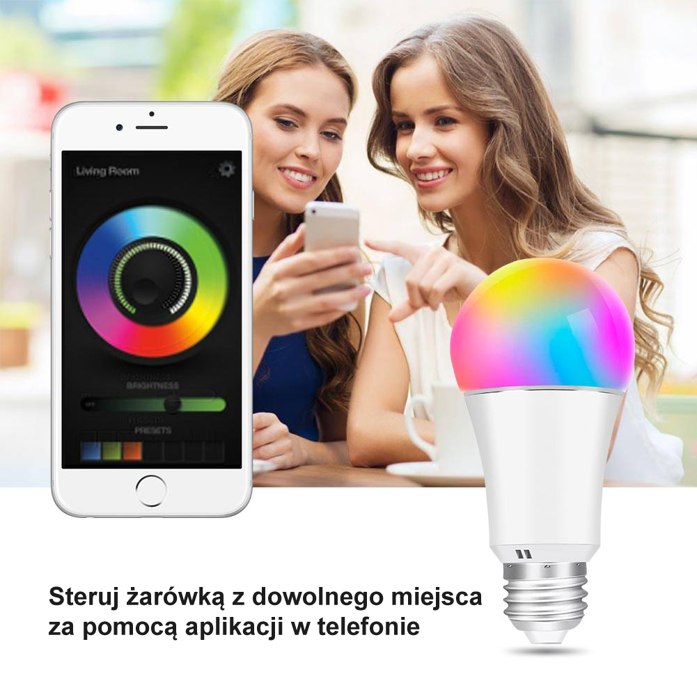 Smart Home Żarówka LED E27 WiFi TUYA 9,5W RGB 2szt Marka Elektrosalon