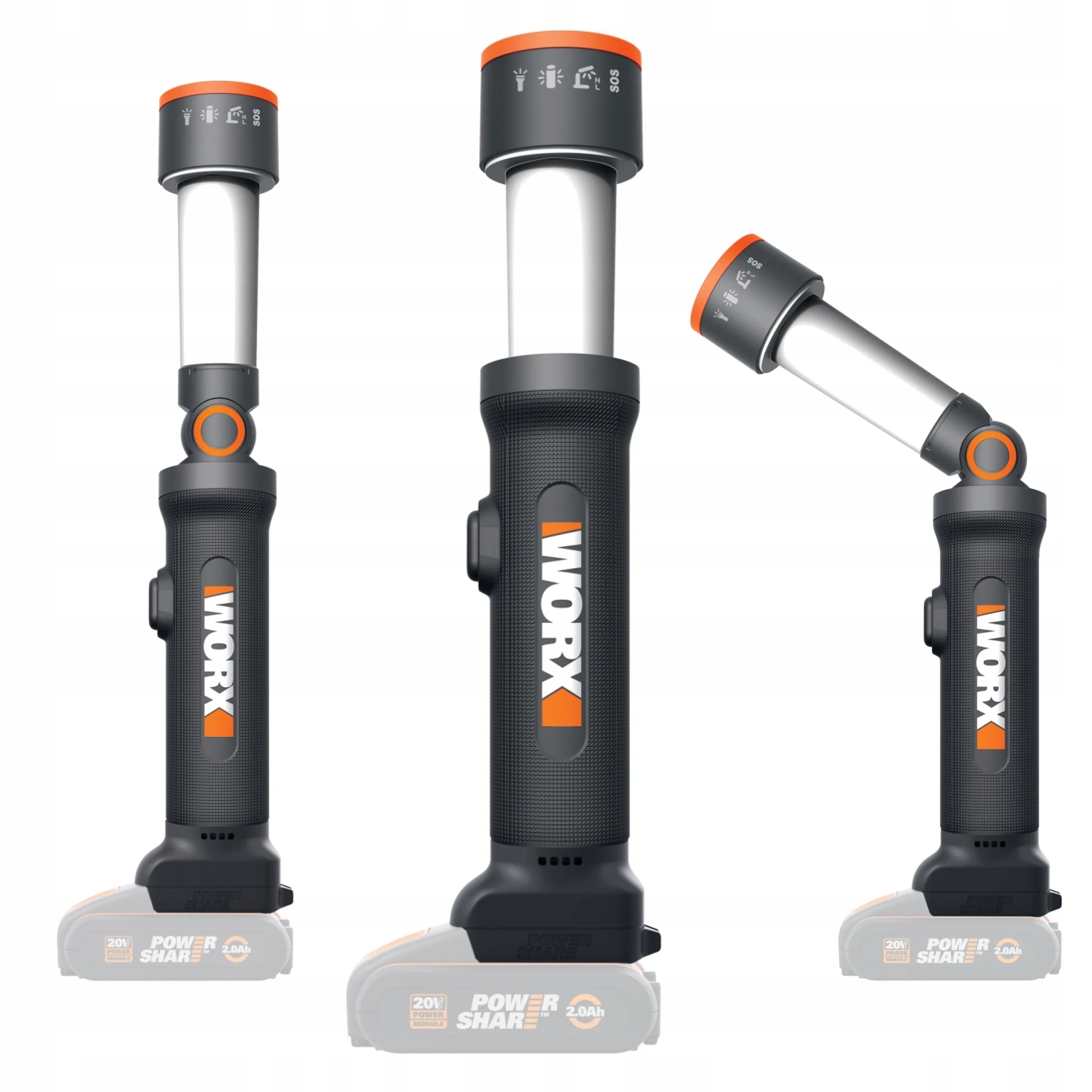 Led Bateriová Svítilna 20V 4-V-1 Worx WX027.9