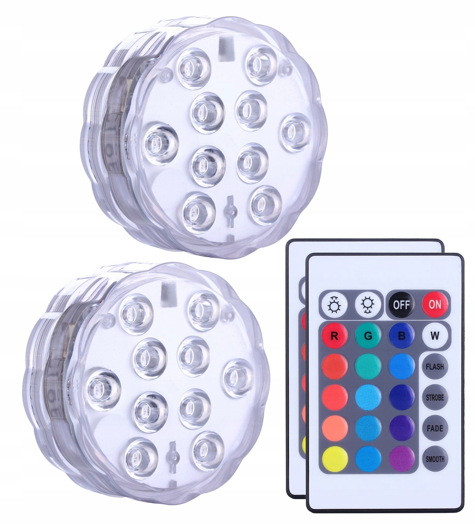 Osvětlení Do Akvária, Bazénové Lampy, 2 Ks , Do Bazénu IPX8 Led, Rgb, Dálkové Ovládání