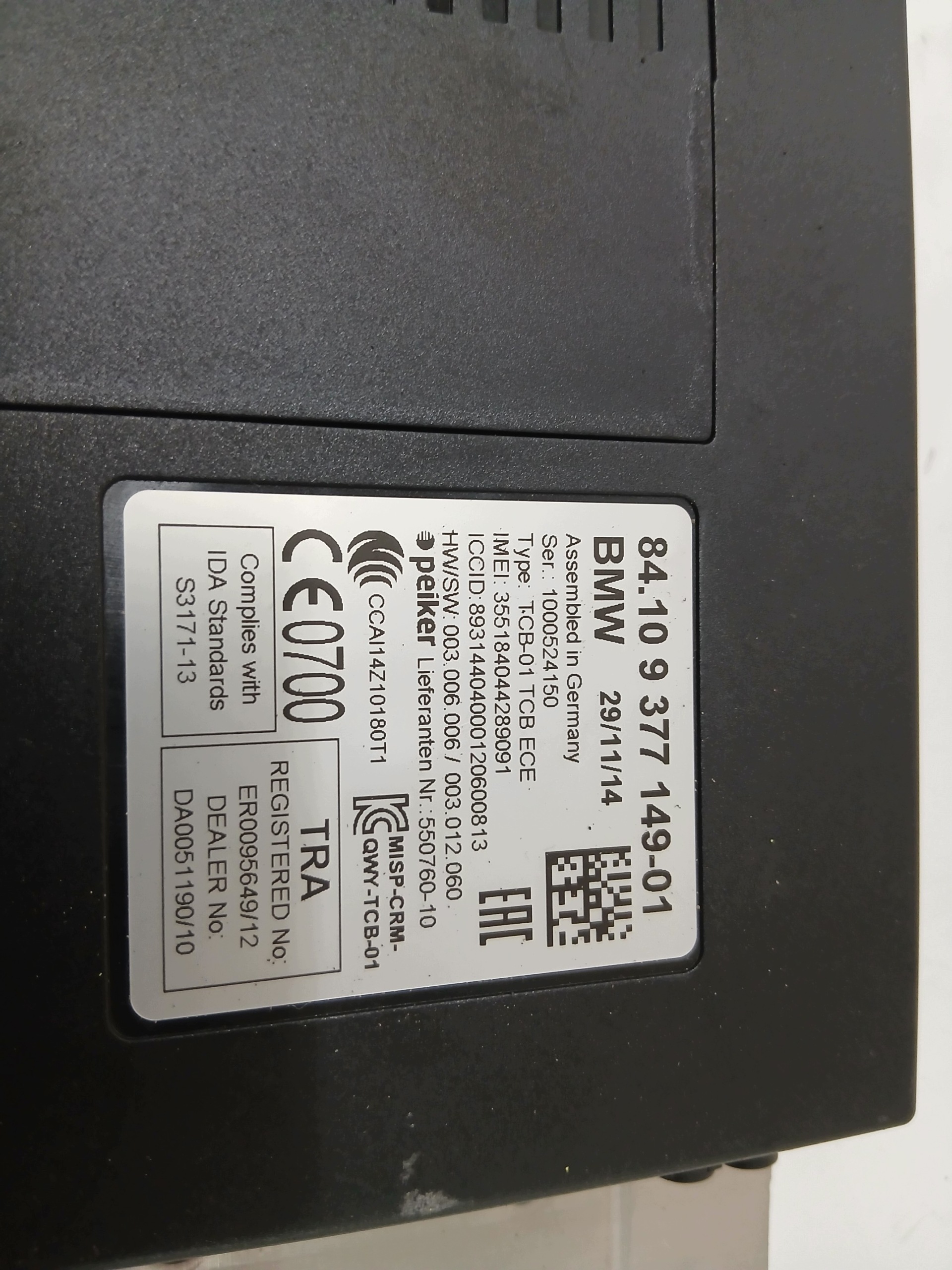 module control unit TELEMATIK BMW F10 OE 9377149 (0006334)