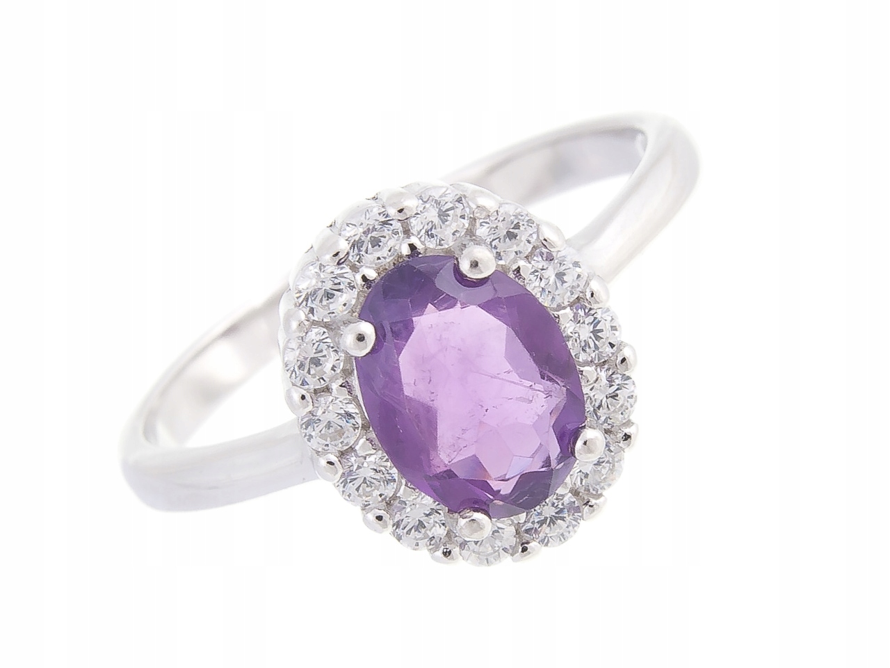 Stříbrný Prstýnek Přírodní Ametyst Vel