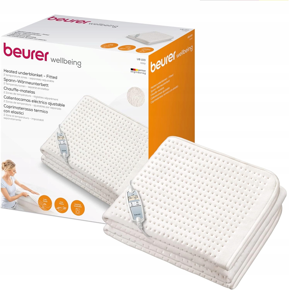 Koc Mata elektryczny Naciągana nakładka na łóżko Beurer Ub 100 200x100 cm