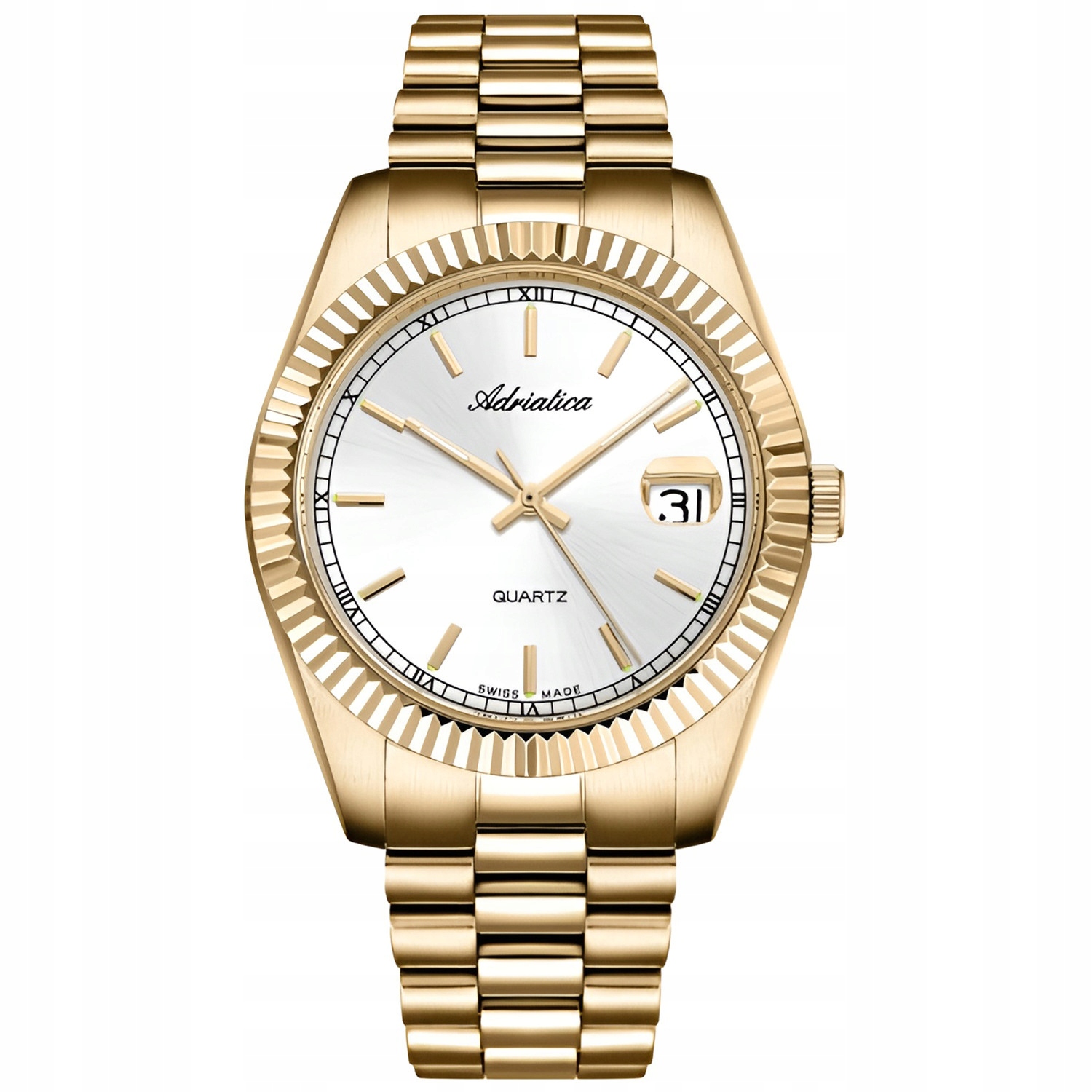 Pánské Hodinky Adriatica A1090.1113Q zlatý náramek