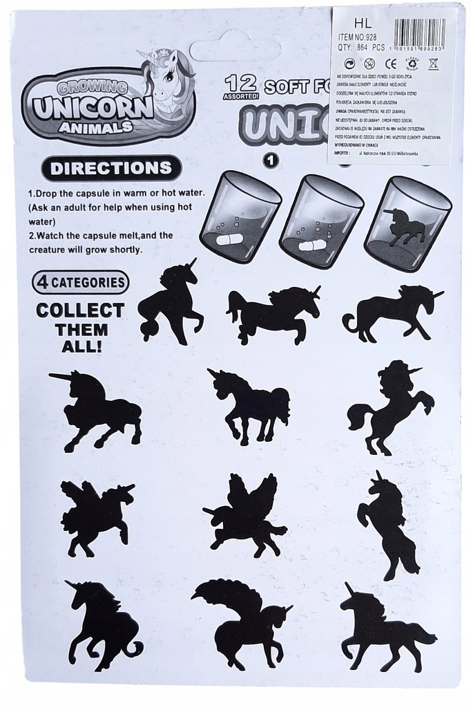 KAPSUŁKI ROSNĄCE W WODZIE MAGICZNE JEDNOROŻEC Marka Pozostałe